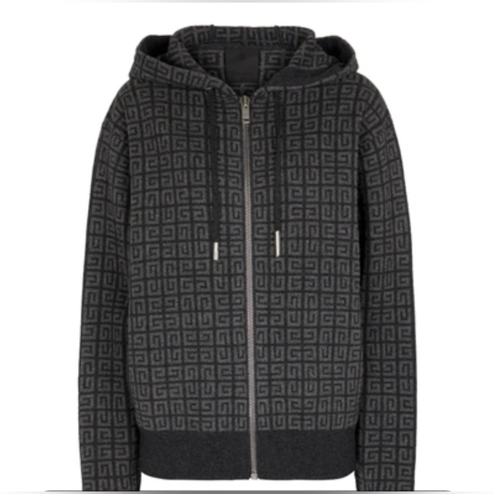 Givenchy Black and Gray Zip Up Sweater